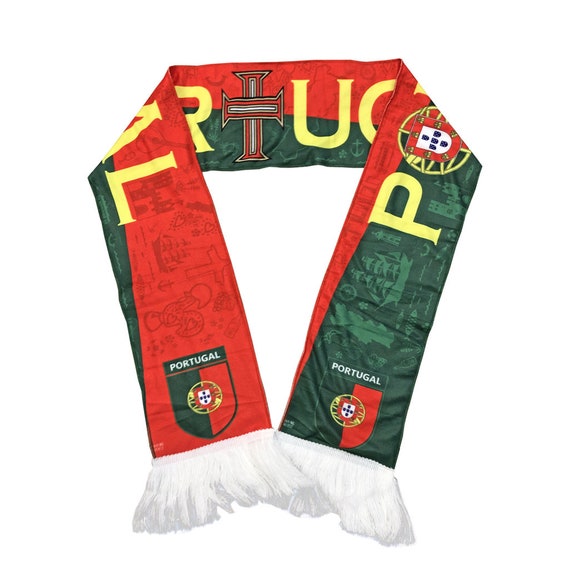 Écharpe Portugal Soccer – Tricotée, Double Face, Acrylique Doux, 57x7 Pouces, Drapeau Portugais