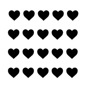 Set of 10 X Black Hearts Iron on Screen Print Transfers for Fabrics Machine Washable patch