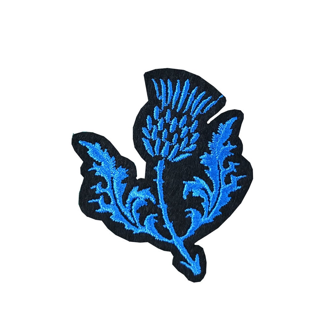 Scottish Thistle Embroidery Patch Iron on or Sew on Embroidered Motif