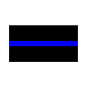 Set of 2 x Thin Blue Line POLICE Iron on Screen Print for fabric Machine Washable First Responders FLAG