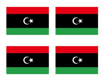 Set mit 2 Libyen Flagge Eisen auf Siebdruck Transfers für Stoffe maschinenwaschbar Libysche Flagge patch