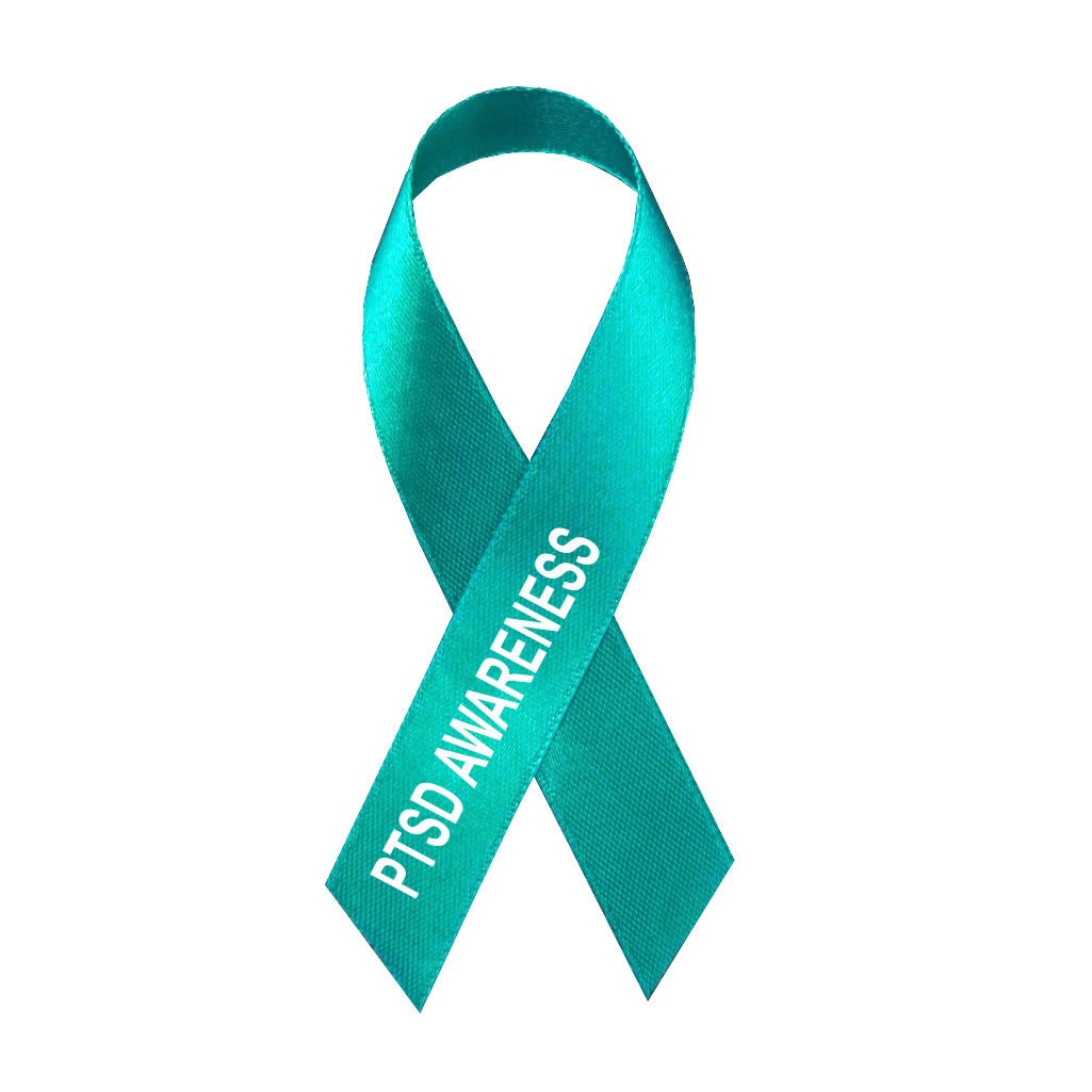Ptds Ribbon PTSD Awareness Iron on Screen Print Transfer for Fabrics Green Ribbon ...