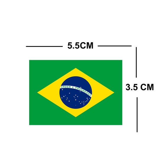 ブラジル国旗の一時的なタトゥー4枚セット。防水。1週間持続。ブラジル