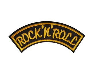 Rock n roll Iron /Sew On Embroidered Patch Badge Rock and roll Embroidery Motif