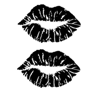2 x BLACK Lips TEMPORARY TATTOO Love bite Kiss mark Valentines day