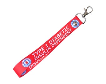 Type 1 Diabetic insulin Dependent Key tag Chain Keyring Luggage Tag Medical Alert