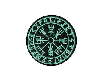 Viking Icelandic COMPASS iron on patch sew on embroidered Norway Vegvisir Emblem