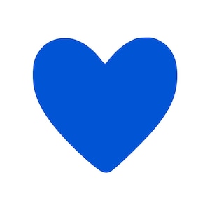 Puede incluir: Una forma de corazón azul sólido.