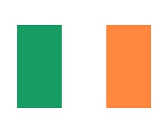 Set of 2 IRISH Flag Iron on Screen Print Transfers for Fabrics Machine Washable IRELAND patch