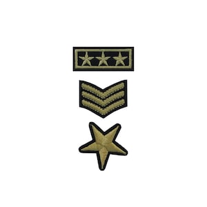 Set di 3 Army Iron / Sew On Embroidered Patch Badge Ricamo Trasferimento del motivo militare