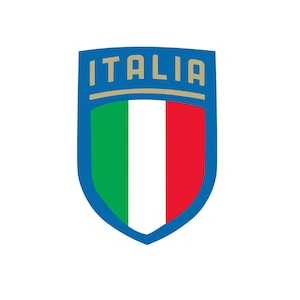 Set of 5 x Italy Team Crest Iron on Screen Print Transfers for Fabrics Machine Washable Italian Flag Crest patch