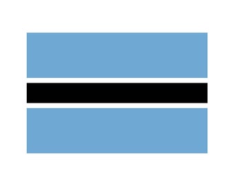 Set van 2 x Botswana Vlag Iron op Zeefdruk voor stof Machine Wasbare Transfer Botswanan Vlag