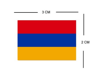 Mini Aufkleber Armenien Flagge – 33x20 Mm, 12 Stück, Selbstklebend, Rechteckig