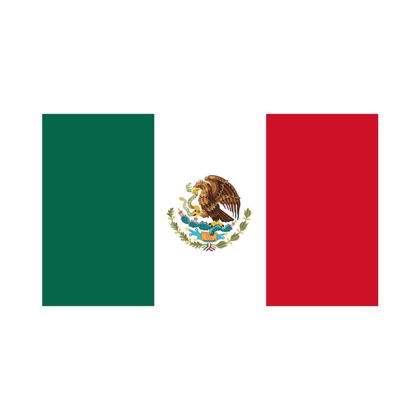 Set of 2 Mexico Flag Iron on Screen Print Transfers for Fabrics Machine Washable Mexican Flag patch