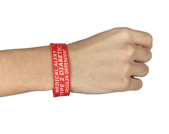 Medical Alert Type 2  Diabetic elastic Wrist band wristband TYPE two diabetes
