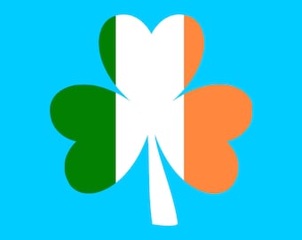 Set of 2 x Irish Shamrock Iron on Screen Print for fabric Machine Washable Ireland Flag