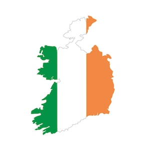 IRLANDA Mapa Plancha en pantalla Transferencia de impresión para telas BANDERA IRLANDESA