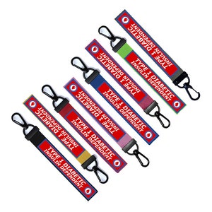 Type 1 Diabetic insulin Dependent Key tag Chain Keyring Luggage Tag Medical Alert