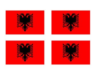 Albania Flag Temporary Tattoos (4 Pack) Waterproof Non-Toxic Easy Apply body art