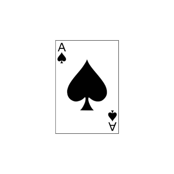 Set of 2 Ace of Spades Iron on Screen Print Transfers for Fabrics