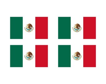 Set of 4 Mexico Flag Temporary Tattoo Waterproof Lasts 1 week Mexican