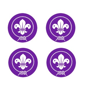 Set von 4 x Scouts Bügelbild Siebdruck für Stoffe Scout Aufnäher