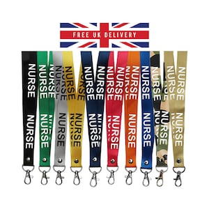 Krankenschwester bedruckte Lanyard Halsband, ID HOLDER Sicherheit Breakaway Clip UK Stock Nhs Gesundheitspersonal Pflegepersonal