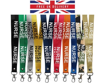 Nurse printed Lanyard neck strap, ID HOLDER Safety Breakaway Clip UK Stock Nhs health worker carer staff