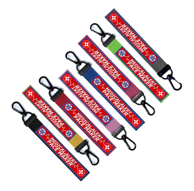 Pace Count Keychains Medical Alert Pacemaker Key Chain Key Ring Luggage Tag Zipper Pull Bag ...