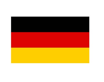 Set of 2 x GERMANY Flag Iron on Screen Print Transfers for Fabrics Machine Washable German Deutschland Flag patch