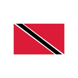 2 x Trinidad and Tobago Flag Iron on Screen Print Transfers for fabrics Machine Washable