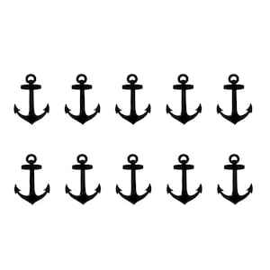 Set of 10 Anchor Iron on Screen Print Transfer for Fabrics Sailor commander Anchor Machine Washable patch