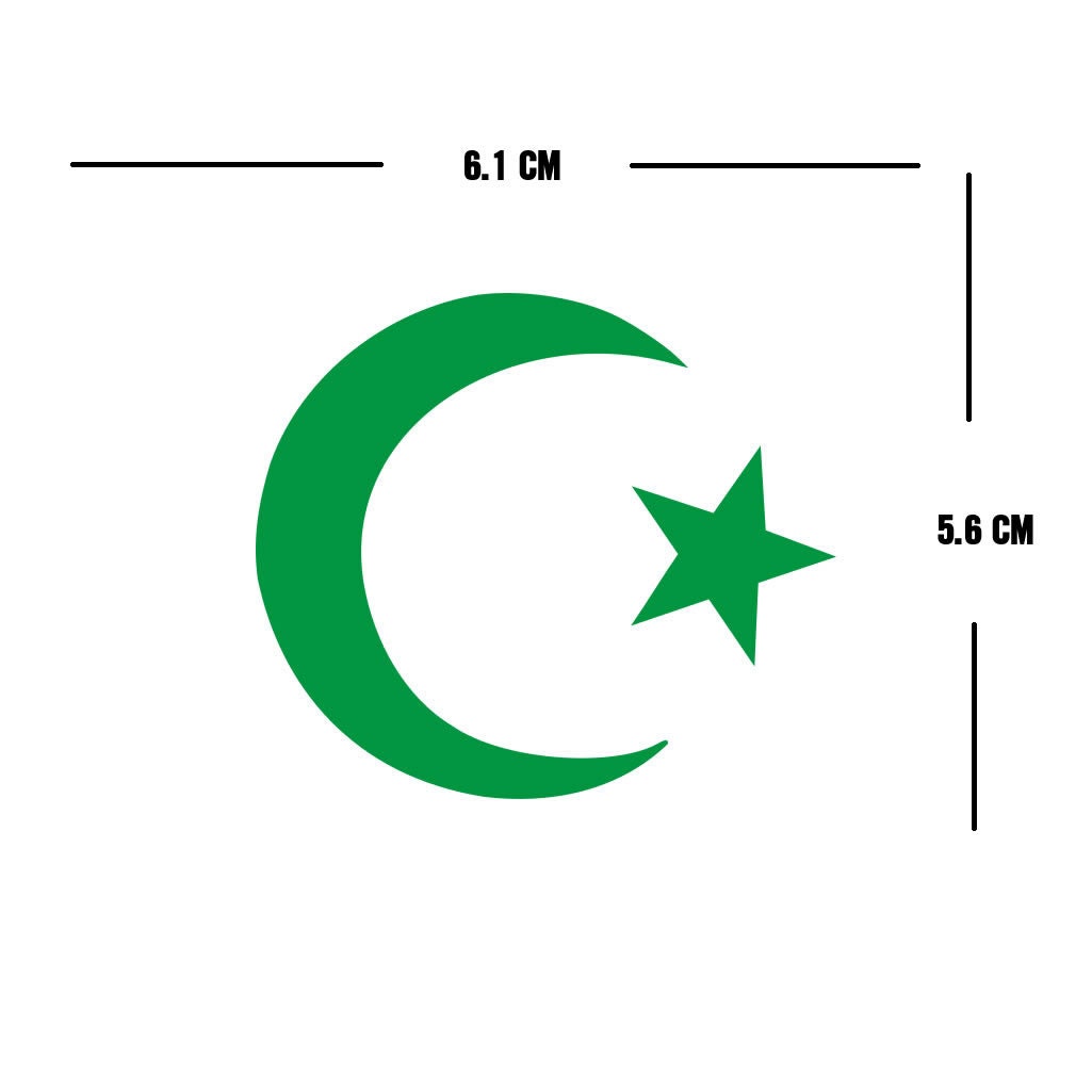 Set of 2 X Islamic Star and Crescent Symbol Iron on Screen