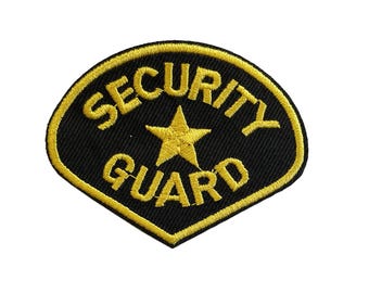 Security Badge – Patch Termoadesiva/cucita, Ricamo 13x4 Cm, Per Vestiti, Borse, Giacche, Nera, Con Scritta ECC