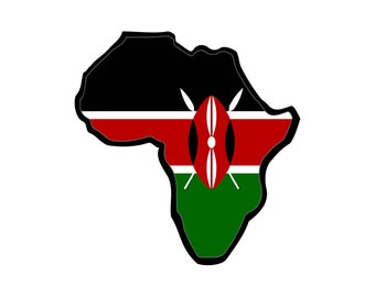 Kenia África mapa Hierro en diY Serigrafía Transferencia parche para tela