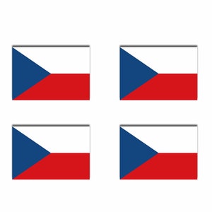 Juego de 4 transferencias de serigrafía con bandera de la República Checa para telas