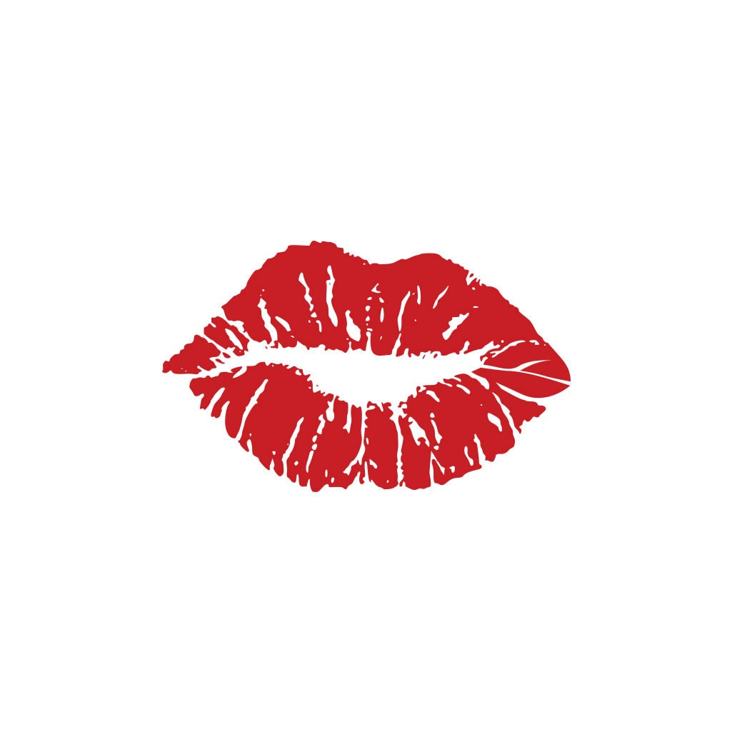 Set of 2 X Lips Iron on Screen Print Patch for Fabric Machine
