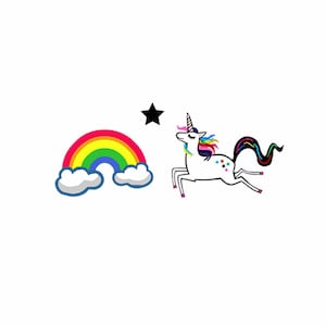 Set de Unicorn Rainbow Star Tatuaje temporal a prueba de agua