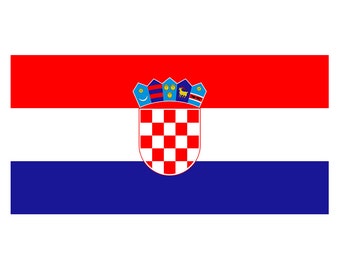 Set of 2 CROATIA Flag Iron on Screen Print Transfers for Fabrics Machine Washable CROATIAN Flag patch
