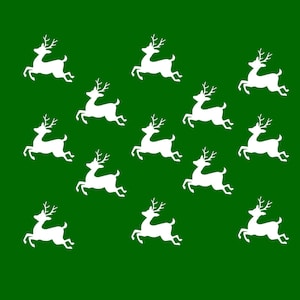 Set of 10 Iron on Deer Screen Print Transfers for Fabrics Machine Washable reindeer patch