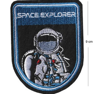 Astronaut Space Explorer Iron / Sew On Embroidered Patch Badge Embroidery Space walk EVA Motif transfer image 2