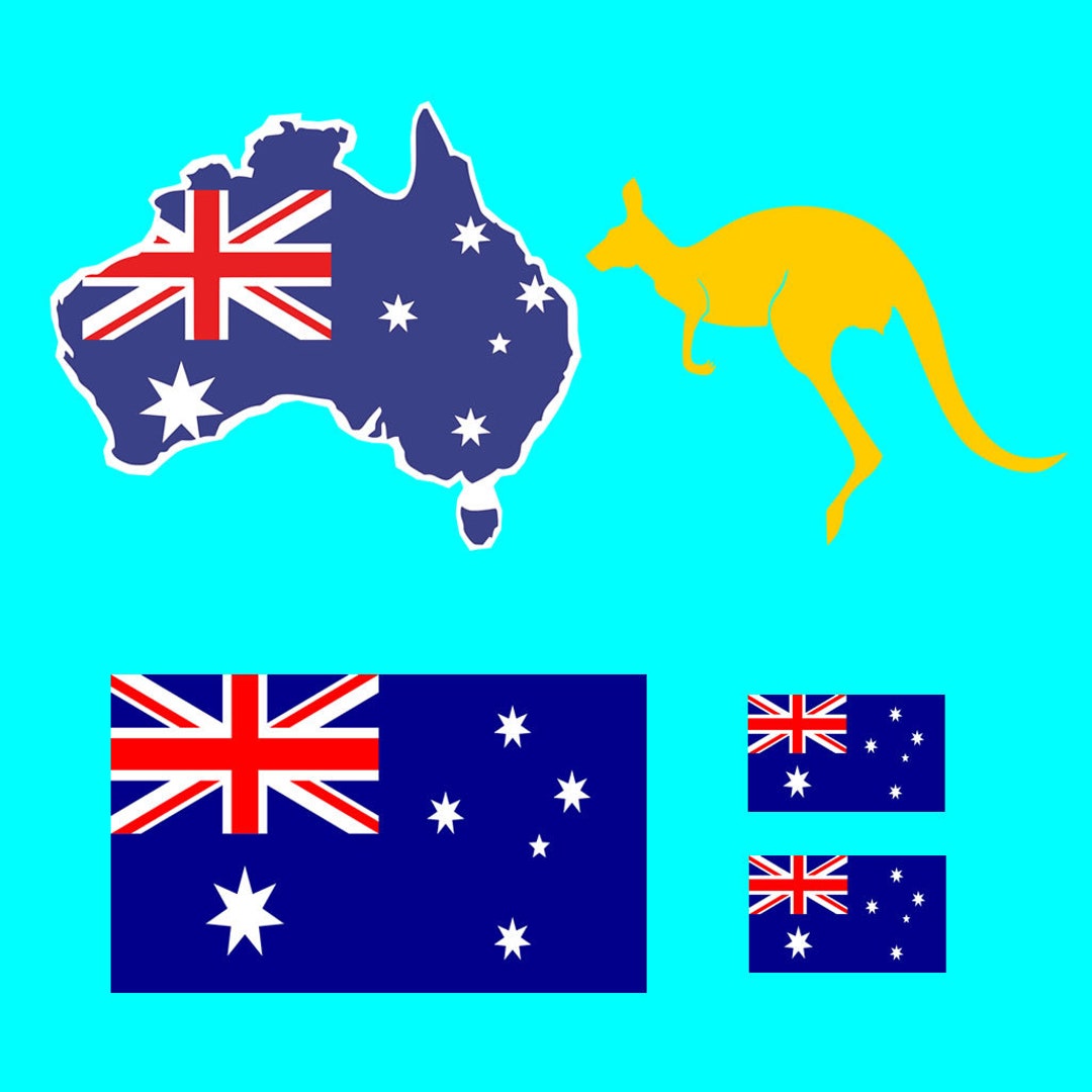 Australian Party Decorations Set, Including 24 Pcs Kangaroo Balloons Australia Day Balloons, 8 Meters Australian Flags Bunting Banner And Silvery Grey Ribbons For Baby Shower Birthday Party Decoration