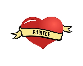 TATUAJE TEMPORAL Corazón Familiar dura una semana día de la madre y del padre