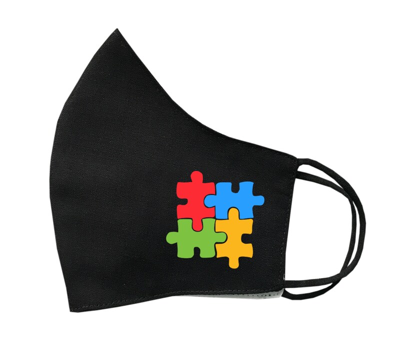 Autism Awareness Face Mask Protective Covering Washable Etsy UK