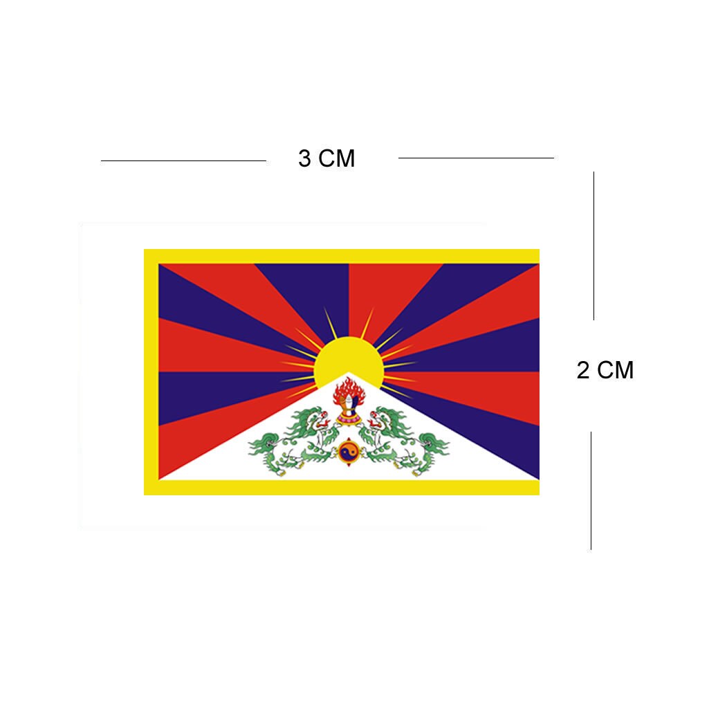 チベット国旗 タペストリー Set of 4 Tibet Flag Iron on Screen Print Transfers for Fabrics