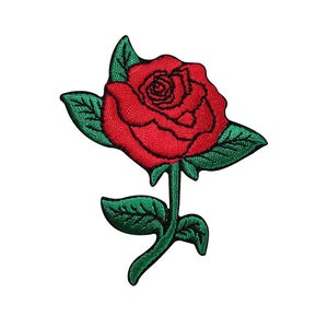 Ros Stryk-/Sy-på Broderad Tyglapp Blommärke Kärleksbroderi