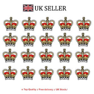 Set of 10 Iron on Royal Crown Screen Print Transfers for Fabrics Machine Washable King's Queen's Crown patch
