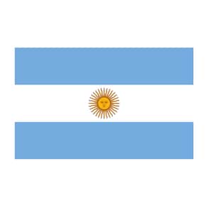 May include: The flag of Argentina, featuring a light blue and white horizontal triband with a yellow sun in the center.