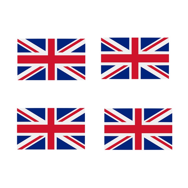 Ensemble de 4 x FER DRAPEAU GRANDE-BRETAGNE sur les transferts de sérigraphie pour tissus lavable en machine British Union Jack patch