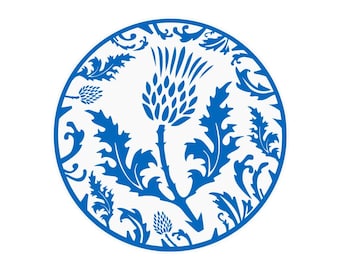 Scottish Thistle iron on Transfer patch for fabrics Scotland Team FLOWER